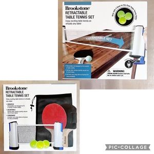 Brookstone Retractable Table Tennis Set